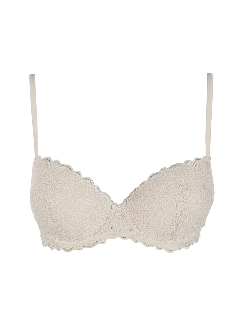 901 Reggiseno a balconetto in pizzo - sabbia