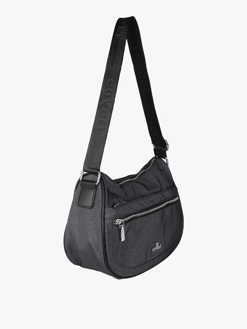 Borsa a tracolla da donna in nylon - nero
