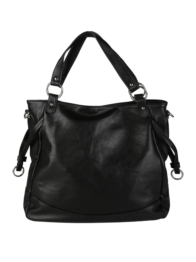 Borsa a spalla da donna bicolore - nero