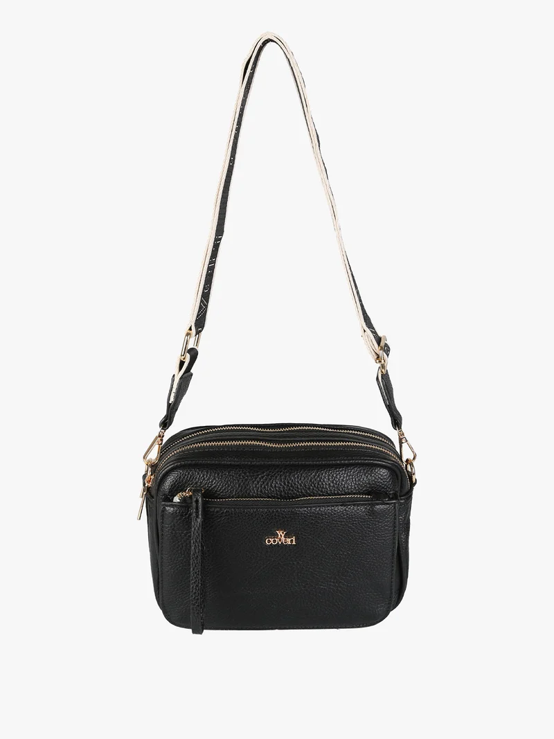 Borsa a tracolla da donna in ecopelle - nero