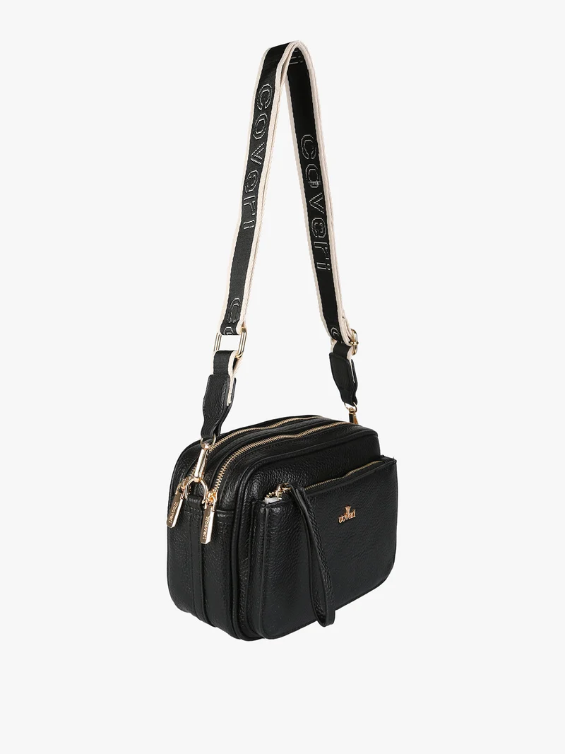 Borsa a tracolla da donna in ecopelle - nero