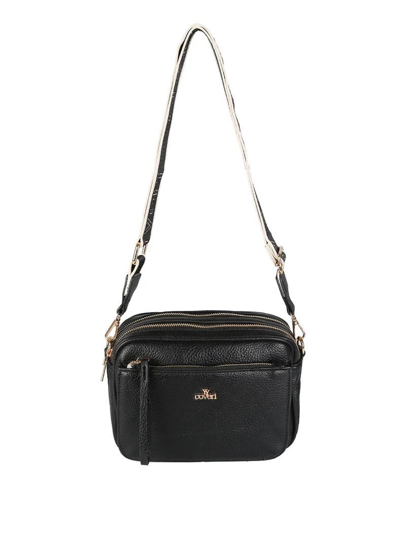 Borsa a tracolla da donna in ecopelle - nero