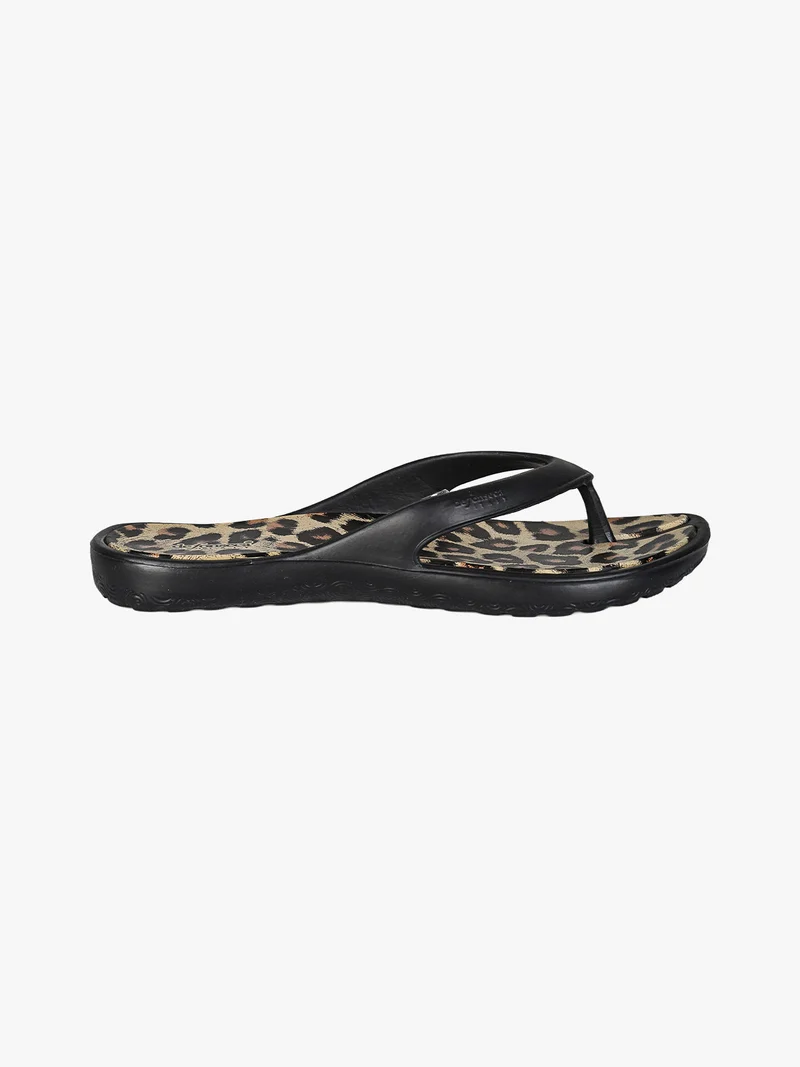 Infradito donna da mare in gomma animalier - nero