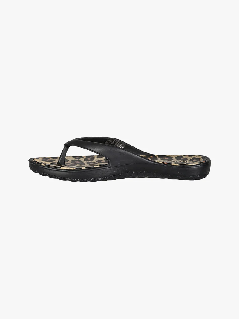 Infradito donna da mare in gomma animalier - nero