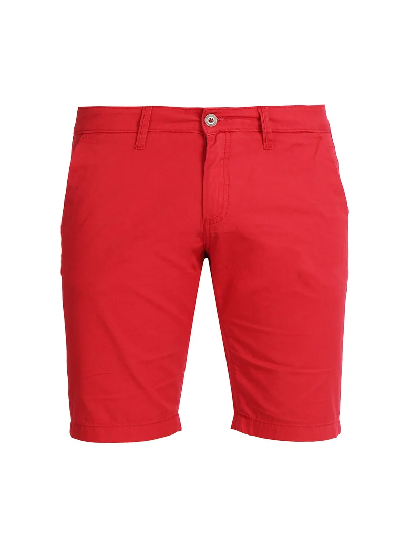 Bermuda da uomo in cotone regular fit - rosso