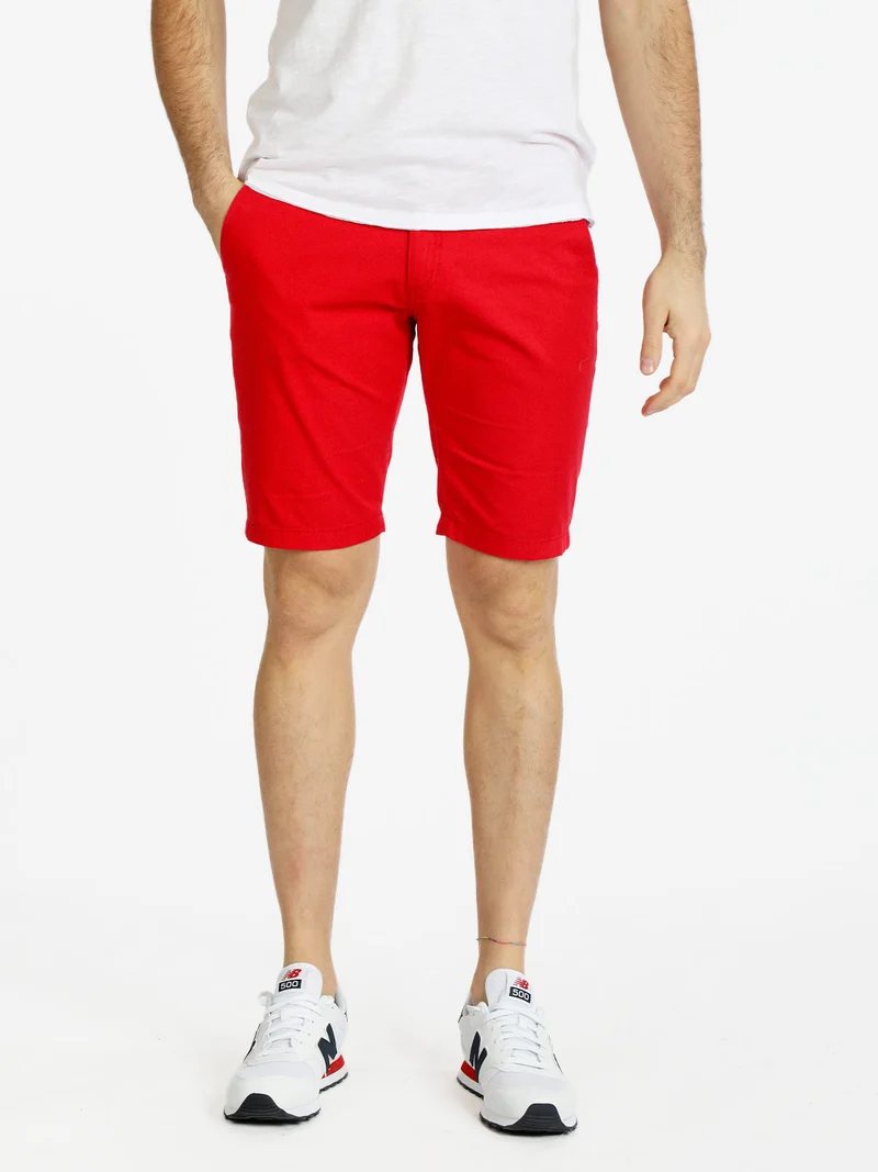 Bermuda da uomo in cotone regular fit - rosso