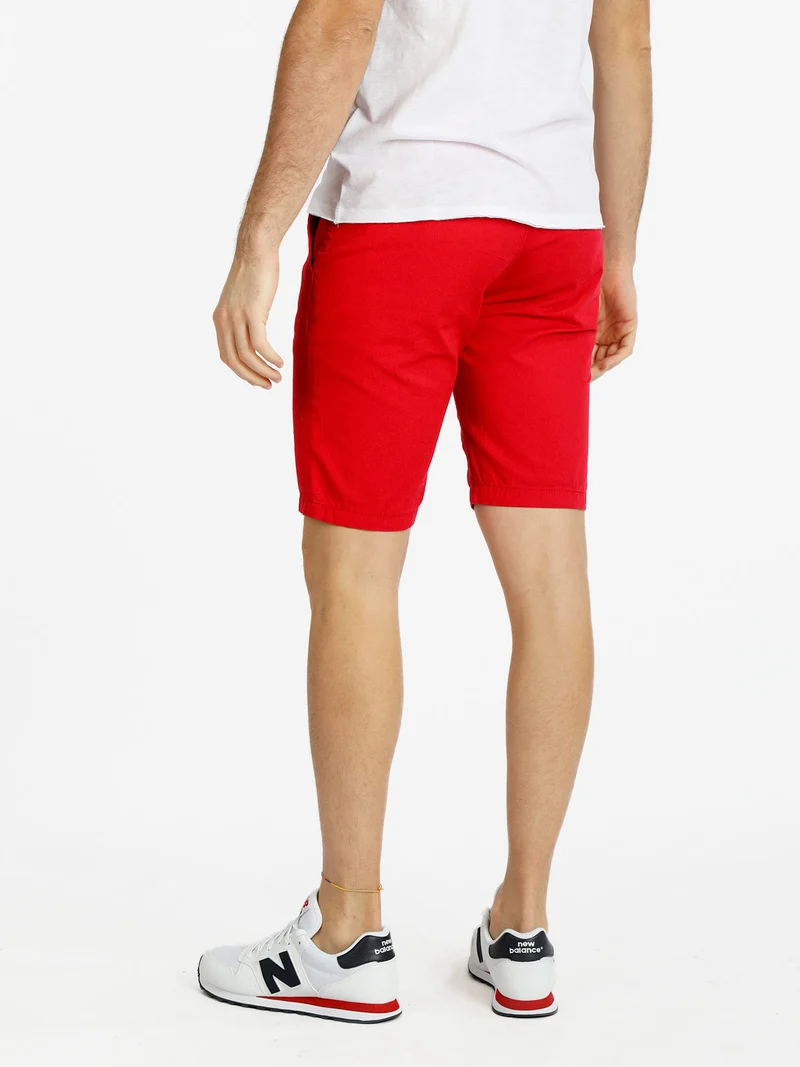 Bermuda da uomo in cotone regular fit - rosso