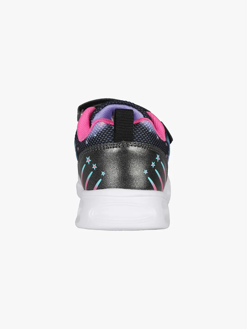 Sneakers da bambina con chiusura a strappo e luci - nero