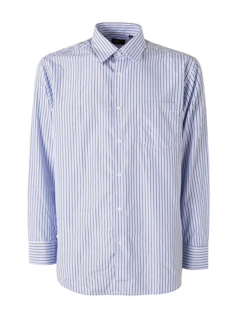 Camicia rigata da uomo a maniche lunghe - cielo