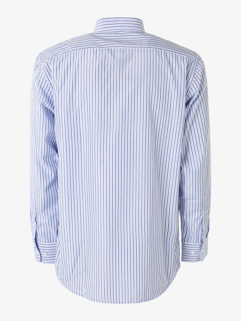 Camicia rigata da uomo a maniche lunghe - cielo