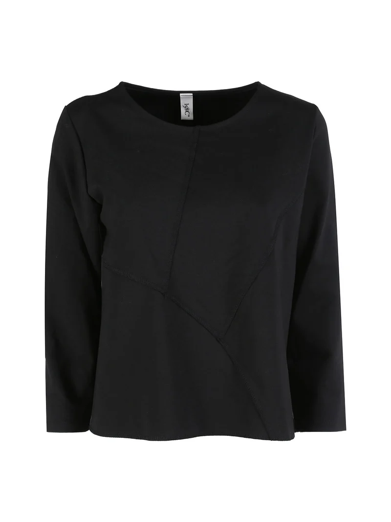 Maglia donna oversize a maniche lunghe - nero