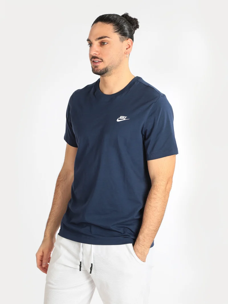 T-shirt manica corta uomo con logo - blu scuro