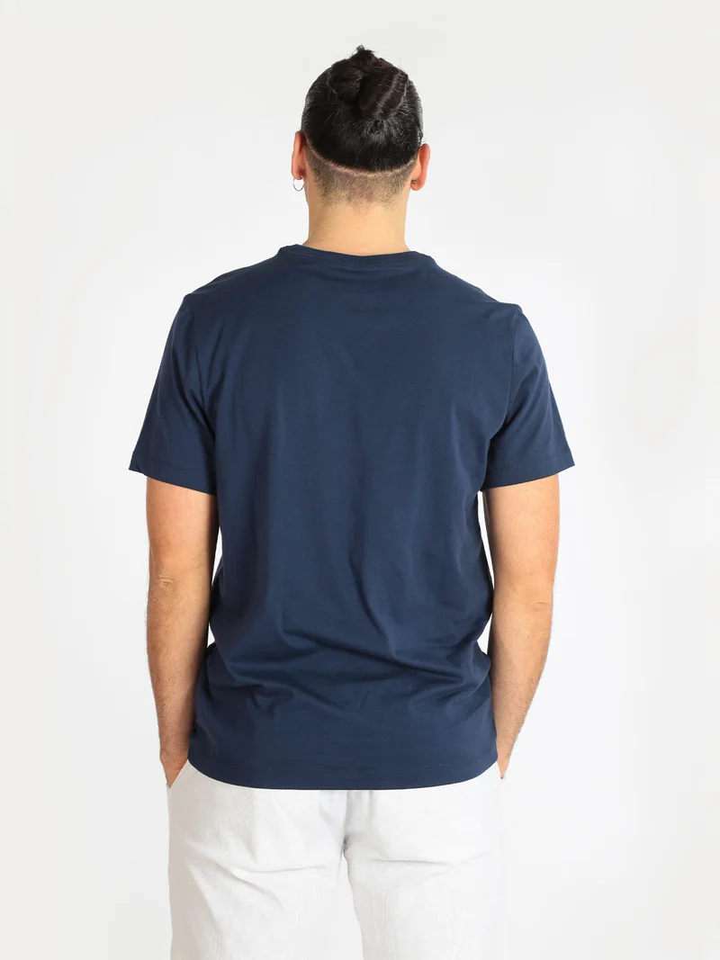 T-shirt manica corta uomo con logo - blu scuro