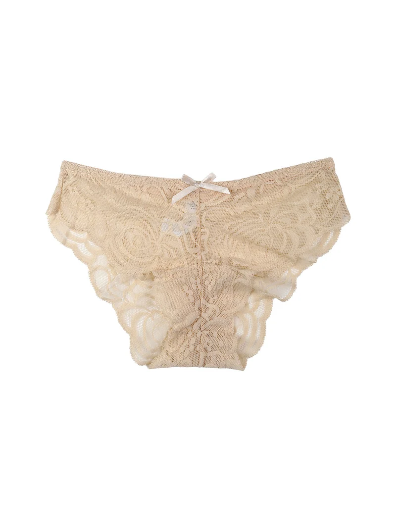 Slip donna in pizzo - beige