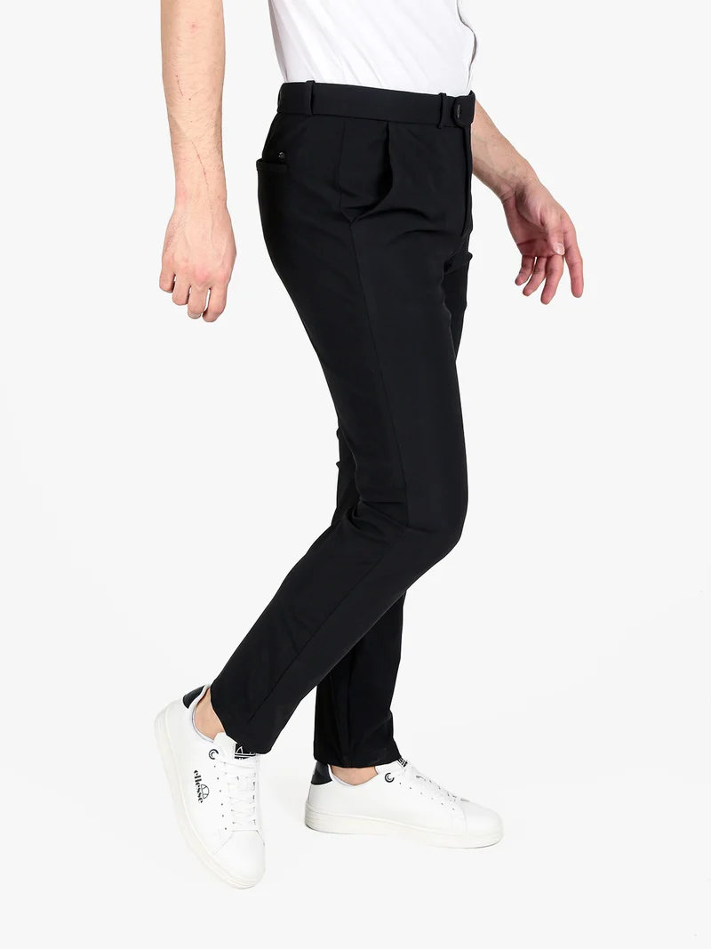 Pantaloni eleganti da uomo a vita bassa - nero