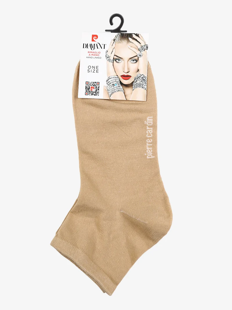 Calze corte da donna in cotone elasticizzato - sabbia