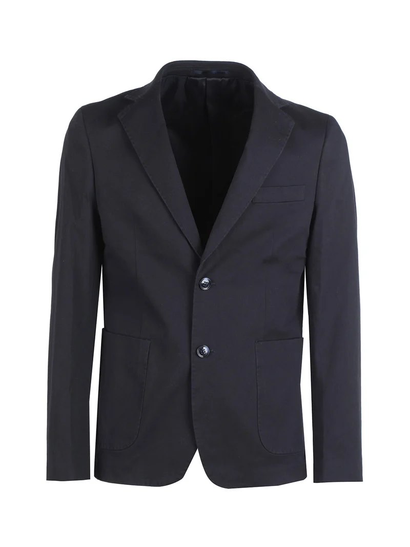 Blazer uomo in cotone tinta unita - blu scuro