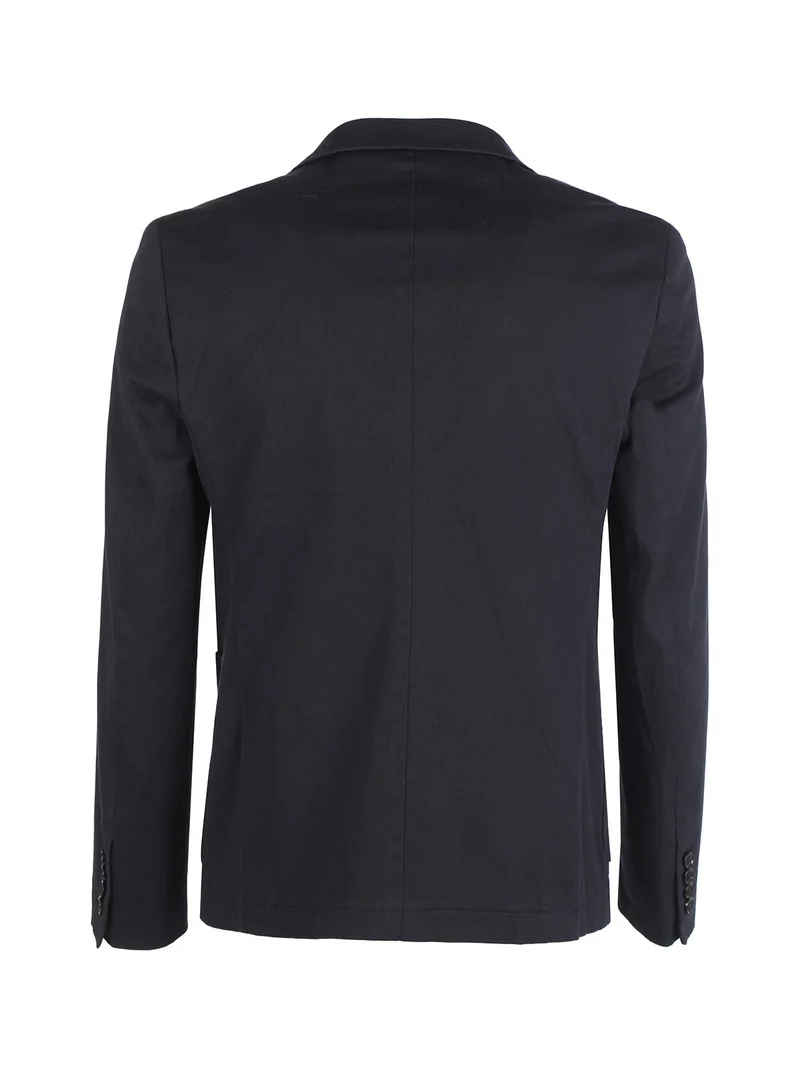 Blazer uomo in cotone tinta unita - blu scuro
