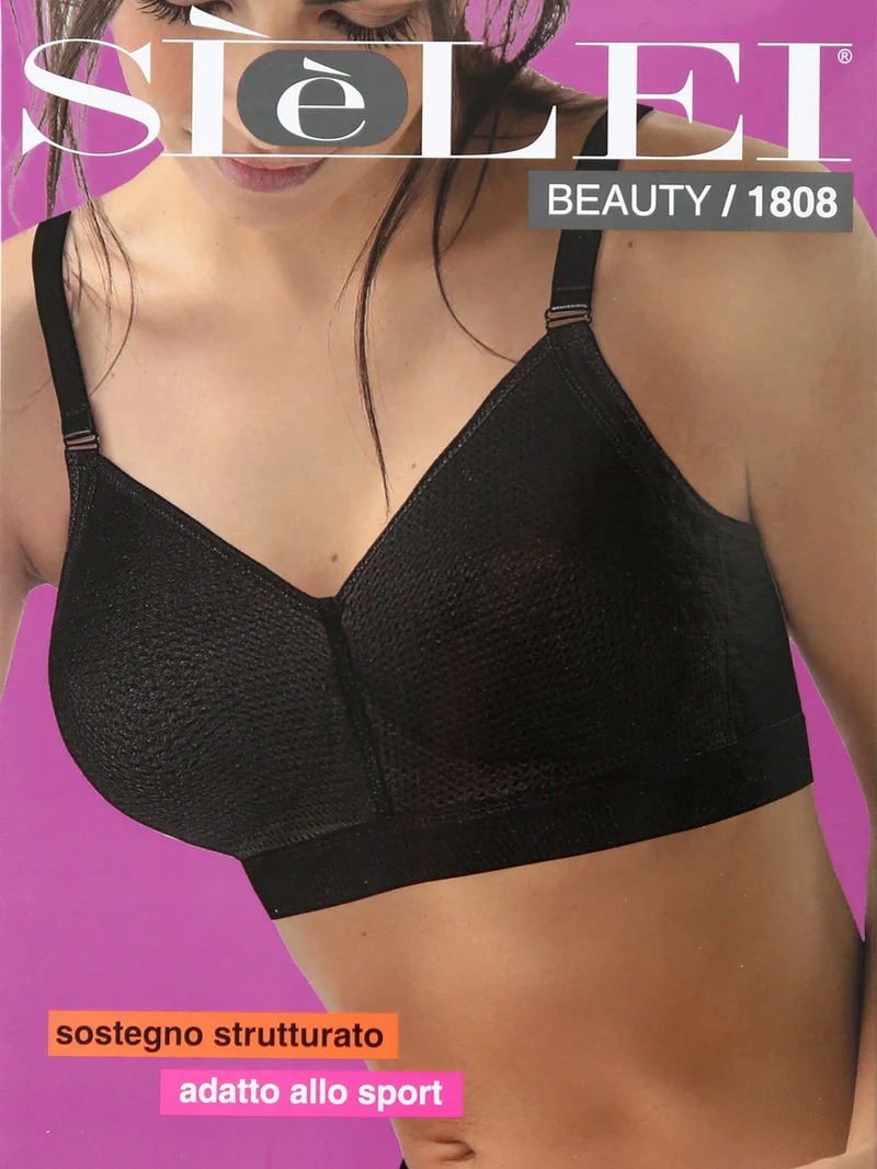 BEAUTY Reggiseno imbottito senza ferretto con coppe performate COPPA C - nero
