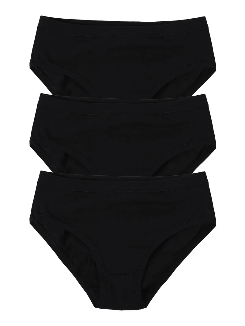 Confezione da 3 slip midi in cotone bielastico - nero