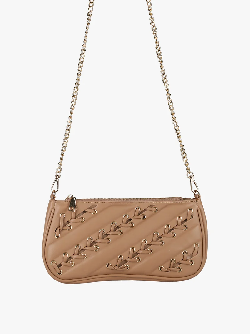 Borsa donna con intrecci - cammello