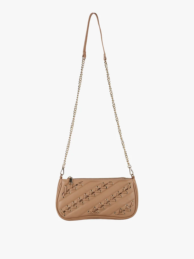 Borsa donna con intrecci - cammello