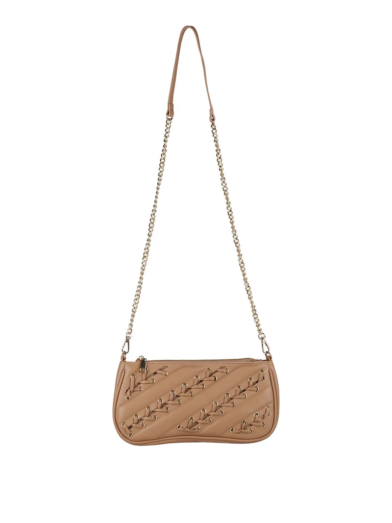 Borsa donna con intrecci - cammello
