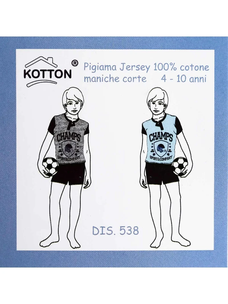 Pigiama corto da bambino in cotone - grigio