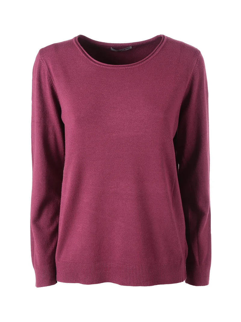 Pullover donna in maglia - rosso