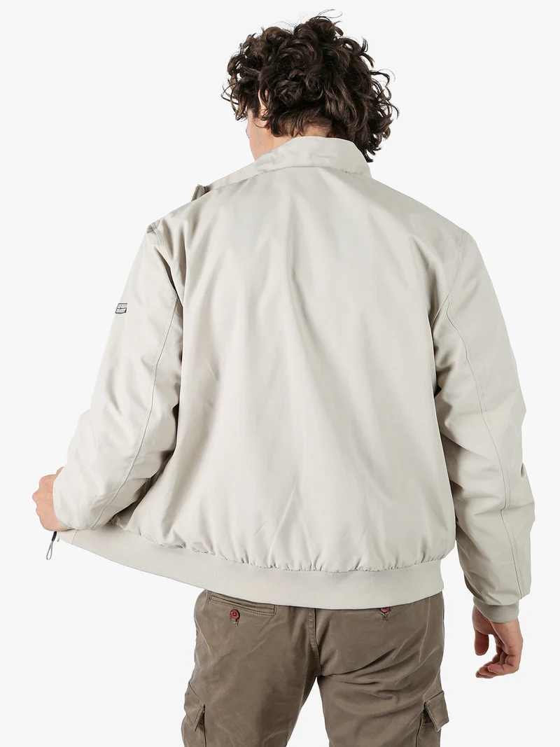 Giubbotto uomo con zip e interno in pile - beige