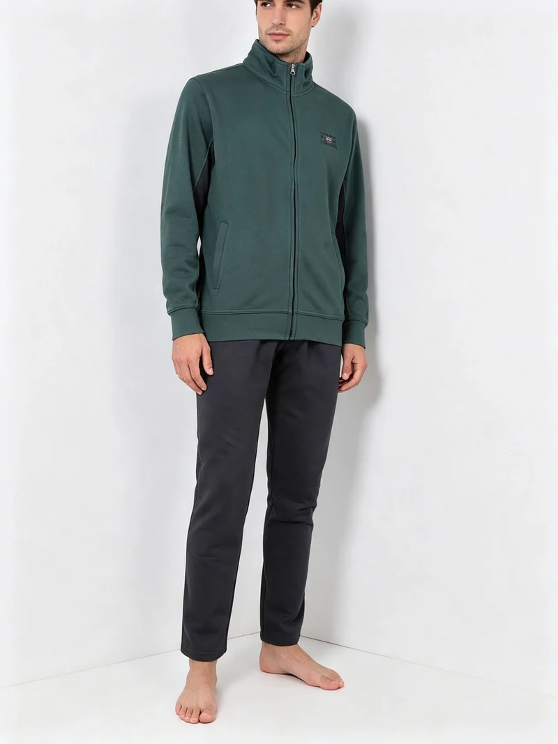 Completo tuta da uomo con felpa e pantaloni - verde