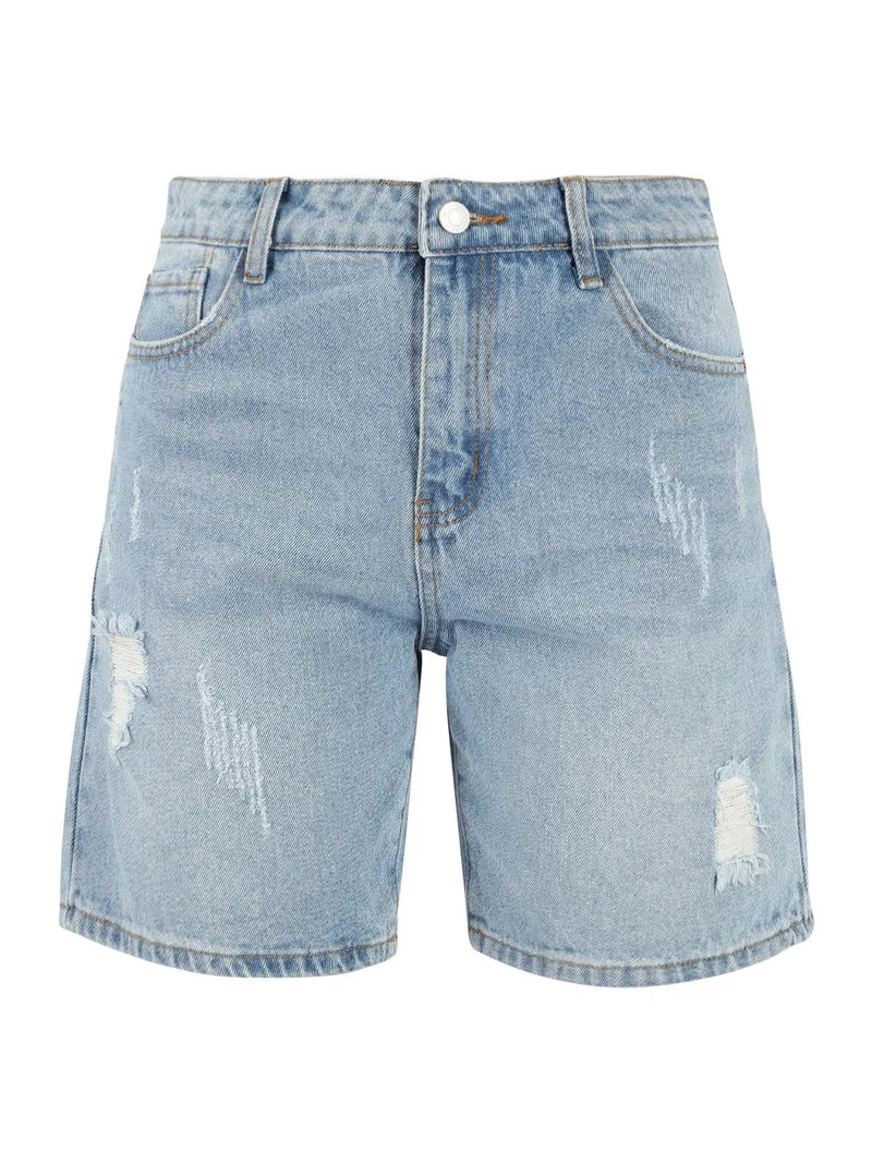 Pantaloncini mom strappati in jeans
