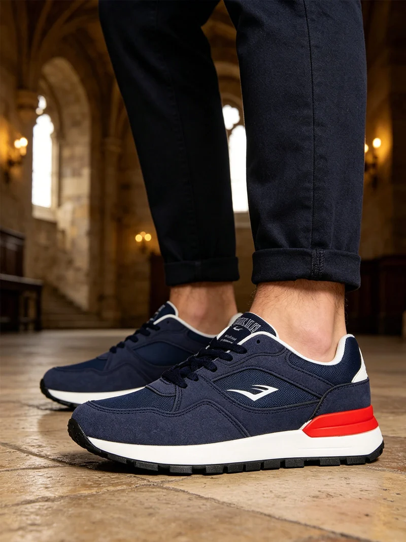 Sneakers da uomo stringate - blu scuro