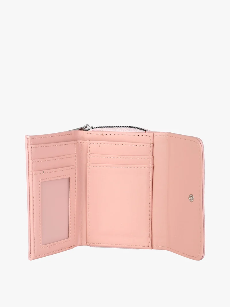 Portafoglio mini da donna con borchie - rosa