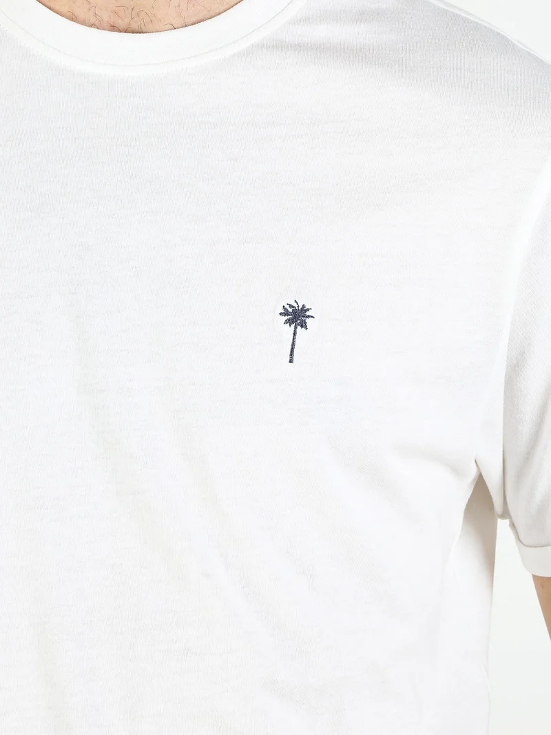 T-shirt da uomo in cotone - bianco