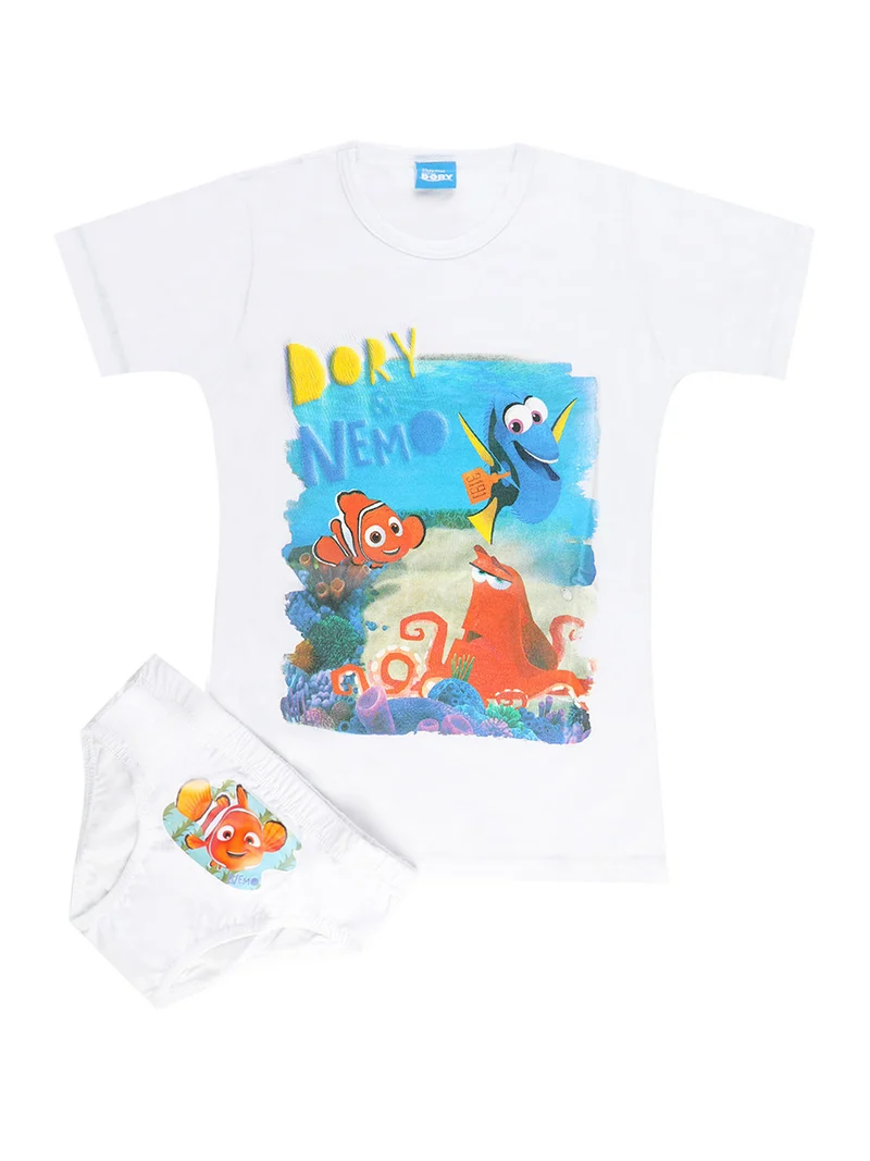 PIXAR completo intimo 2 pezzi slip + t-shirt da bambino - bianco