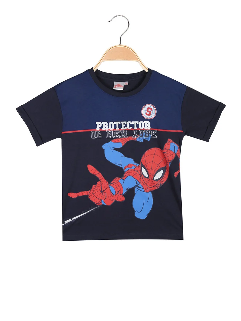 T-shirt da bambino in cotone con stampa disegno - blu scuro