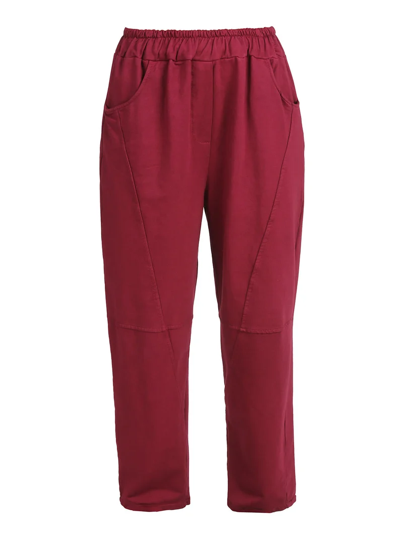 Pantaloni sportivi donna in cotone - bordeaux