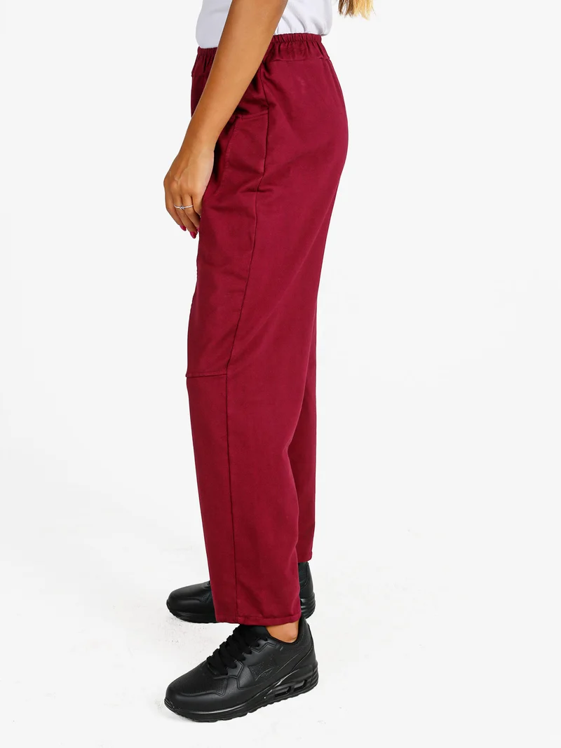 Pantaloni sportivi donna in cotone - bordeaux