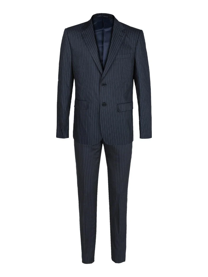 Completo elegante gessato da uomo - blu