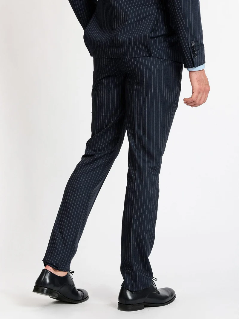Completo elegante gessato da uomo - blu