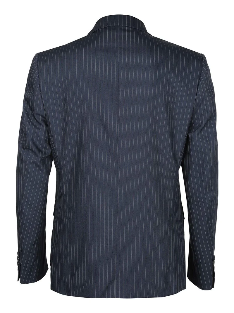 Completo elegante gessato da uomo - blu