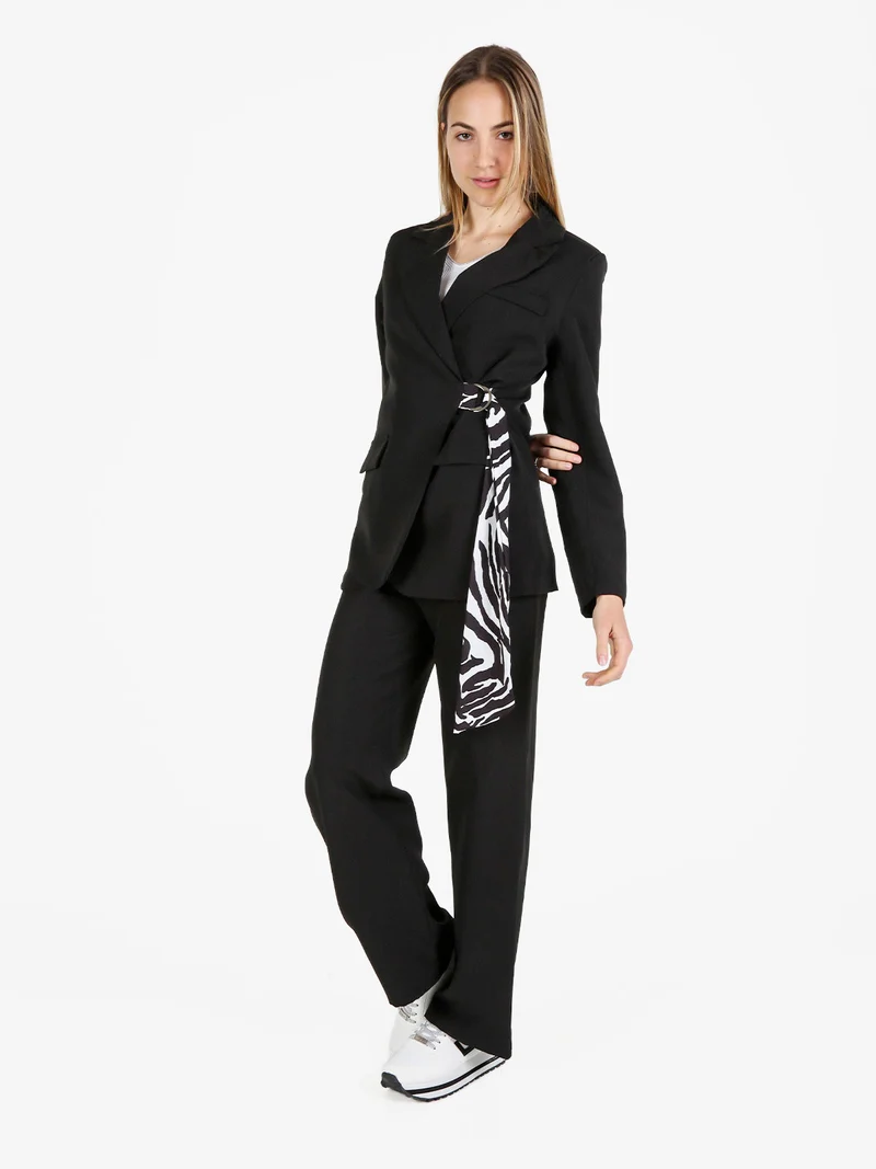 Completo da donna oversize con blazer e pantalone - nero