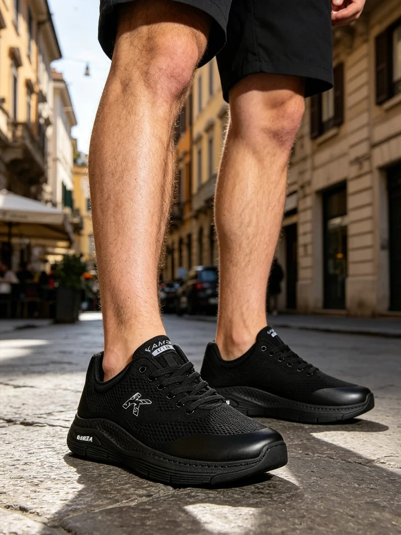 Sneakers sportive da uomo comfort fit - nero