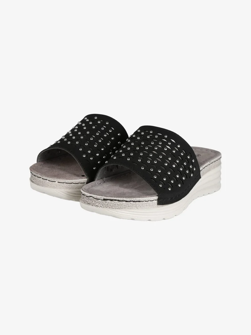 Ciabatte donna con borchie - nero
