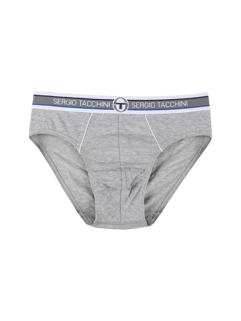 Slip da uomo in cotone con scritta - grigio