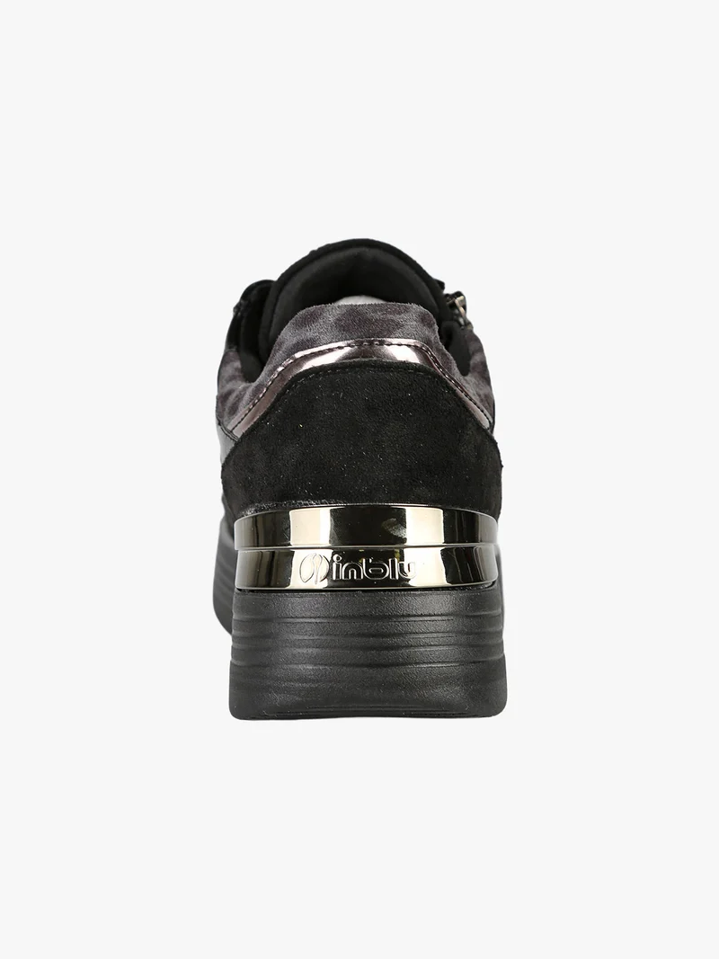 Sneakers donna con platform - nero