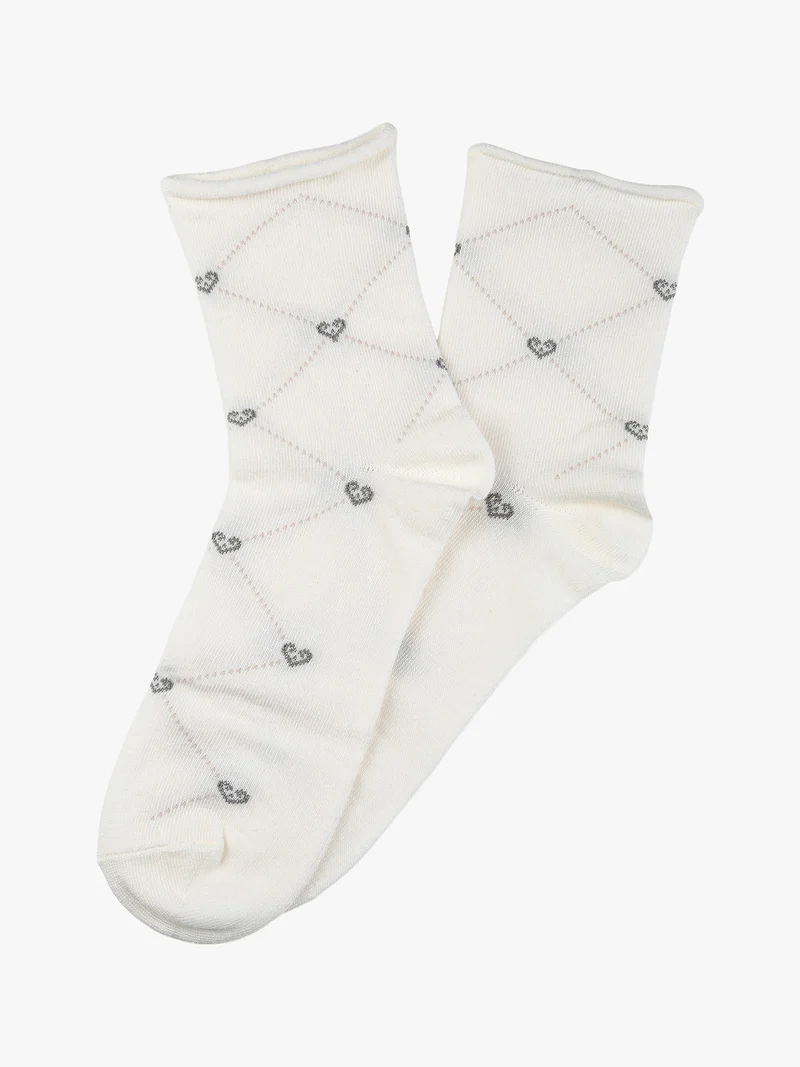 Calze corte donna in caldo cotone - bianco