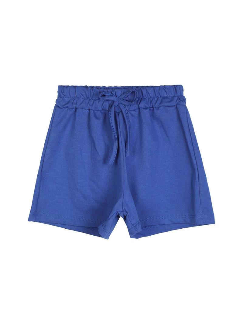Shorts da bambina in cotone - blu