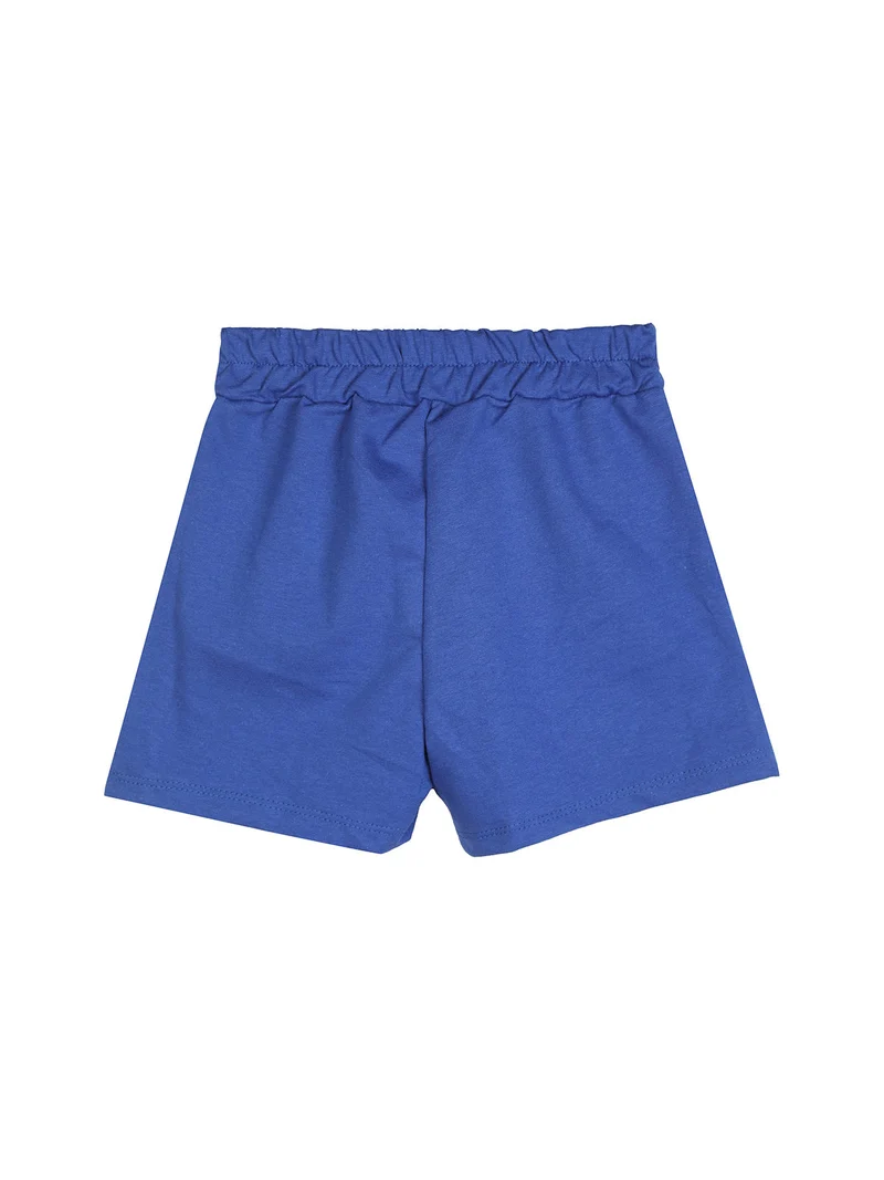 Shorts da bambina in cotone - blu